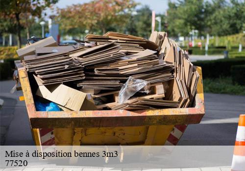 Mise à disposition bennes 3m3  chalautre-la-reposte-77520 VD Bennes